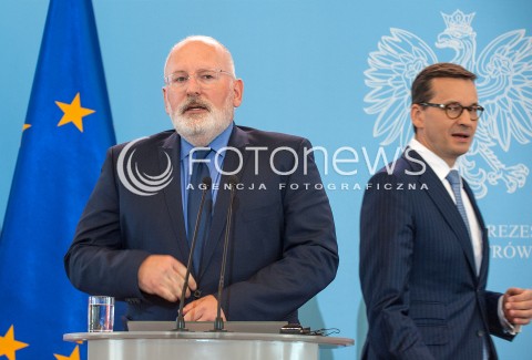  18.06.2018 WARSZAWA<br />SPOTKANIE MATEUSZA MORAWIECKIEGO Z FRANSEM TIMMERMANSEM W WARSZAWIE<br />N/Z PREMIER MATEUSZ MORAWIECKI FRANS TIMMERMANS<br /> 