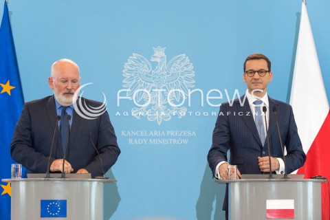  18.06.2018 WARSZAWA<br />SPOTKANIE MATEUSZA MORAWIECKIEGO Z FRANSEM TIMMERMANSEM W WARSZAWIE<br />N/Z PREMIER MATEUSZ MORAWIECKI FRANS TIMMERMANS<br /> 