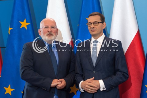  18.06.2018 WARSZAWA<br />SPOTKANIE MATEUSZA MORAWIECKIEGO Z FRANSEM TIMMERMANSEM W WARSZAWIE<br />N/Z PREMIER MATEUSZ MORAWIECKI FRANS TIMMERMANS<br /> 