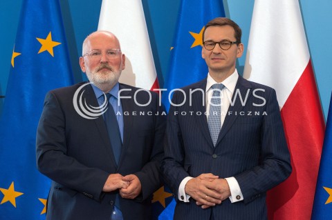 Spotkanie Mateusza Morawieckiego z Fransem Timmermansem w Warszawie