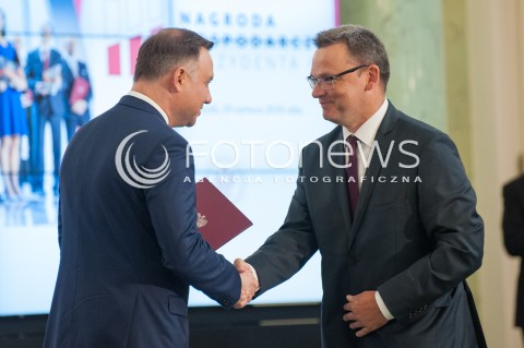  19.06.2018 WARSZAWA<br />POWOLANIE KAPITULY NAGRODY GOSPODARCZEJ PREZYDENTA RP<br />N/Z ANDRZEJ DUDA KRZYSZTOF JEDLAK<br /> 