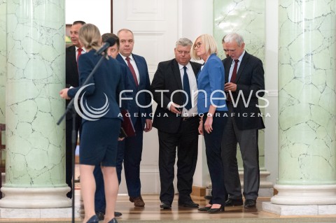  20.06.2018 WARSZAWA<br />NOMINACJA NOWEGO MINISTRA ROLNICTWA I ROZWOJU WSI<br />N/Z JACEK SASIN JOANNA KOPCINSKA MAREK SUSKI PIOTR NAIMSKI<br /> 