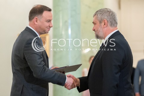  20.06.2018 WARSZAWA<br />NOMINACJA NOWEGO MINISTRA ROLNICTWA I ROZWOJU WSI<br />N/Z JAN ARDANOWSKI ANDRZEJ DUDA<br /> 