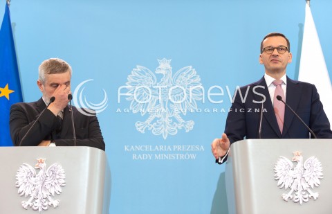  20.06.2018 WARSZAWA<br />KONFERENCJA PREMIERA I MINISTRA ROLNICTWA NA TEMAT SUSZY<br />N/Z PREMIER MATEUSZ MORAWIECKI JAN ARDANOWSKI<br /> 