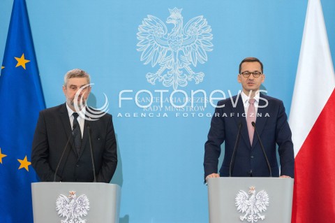  20.06.2018 WARSZAWA<br />KONFERENCJA PREMIERA I MINISTRA ROLNICTWA NA TEMAT SUSZY<br />N/Z PREMIER MATEUSZ MORAWIECKI JAN ARDANOWSKI<br /> 