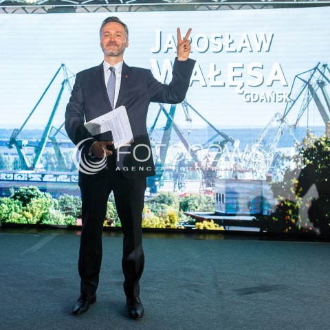  23.06.2018 GDANSK<br />PREZENTACJA KANDYDATA NOWOCZESNEJ I PLATFORMY OBYWATELSKIEJ NA PREZYDENTA MIASTA GDANSK <br />N/Z JAROSLAW WALESA PORTRET SYLWETKA<br /> 