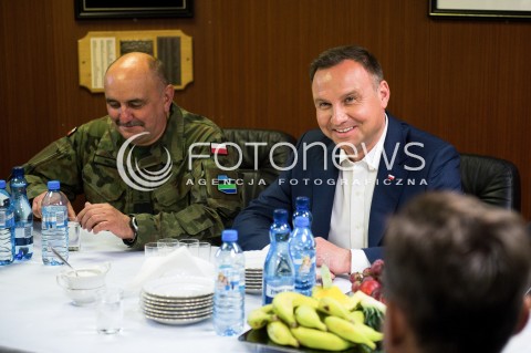  24.06.2018 GDYNIA<br />PREZYDENT ANDRZEJ DUDA KIBICUJE REPREZENTACJI POLSKI W MECZU Z KOLUMBIA NA ORP KAZIMIERZ PULASKI W GDYNI<br />N/Z GENERAL JAROSLAW MIKA PREZYDENT ANDRZEJ DUDA<br /> 