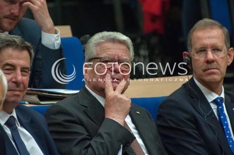  25.06.2018 WARSZAWA<br />KONFERENCJA NASZA EUROPA POKOJU I TOLERANCJI<br />N/Z JOACHIM GAUCK ANDRZEJ ZOLL MARCIN PALYS<br /> 