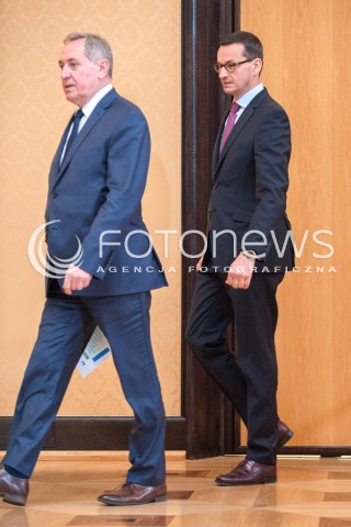  26.06.2018 WARSZAWA<br />KONFERENCJA ZMIANY LEGISLACYJNE W ZAKRESIE GOSPODAROWANIA ODPADAMI<br />N/Z PREMIER MATEUSZ MORAWIECKI HENRYK KOWALCZYK<br /> 