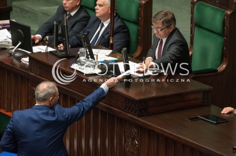  27.06.2018 WARSZAWA SEJM<br />POSIEDZENIE SEJMU<br />N/Z JACEK PROTASIEWICZ MAREK KUCHCINSKI<br /> 