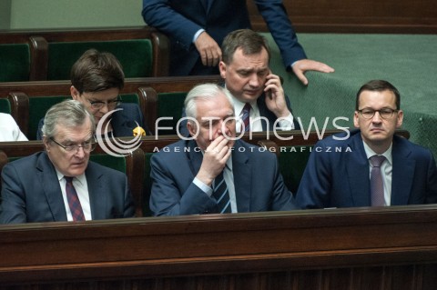  27.06.2018 WARSZAWA SEJM<br />POSIEDZENIE SEJMU<br />N/Z PREMIER MATEUSZ MORAWIECKI JAROSLAW GOWIN PIOTR GLINSKI<br /> 