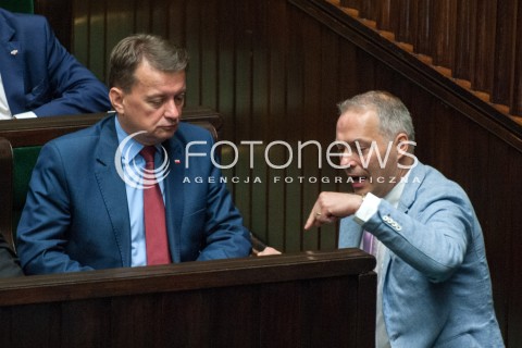  27.06.2018 WARSZAWA SEJM<br />POSIEDZENIE SEJMU<br />N/Z MARIUSZ BLASZCZAK JACEK ZALEK<br /> 
