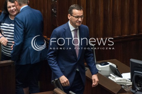  27.06.2018 WARSZAWA SEJM<br />POSIEDZENIE SEJMU<br />N/Z PREMIER MATEUSZ MORAWIECKI <br /> 