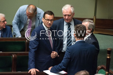  27.06.2018 WARSZAWA SEJM<br />POSIEDZENIE SEJMU<br />N/Z PREMIER MATEUSZ MORAWIECKI JAROSLAW GOWIN<br /> 