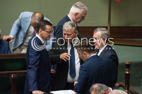  27.06.2018 WARSZAWA SEJM<br />POSIEDZENIE SEJMU<br />N/Z PREMIER MATEUSZ MORAWIECKI JAROSLAW GOWIN MAREK SUSKI PIOTR GLINSKI<br /> 