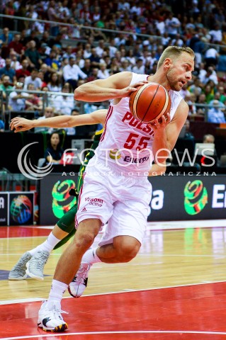  28.06.2018 GDANSK SOPOT<br />
KOSZYKOWKA - KWALIFIKACJE DO MISTRZOSTW SWIATA 2019<br />
BASKETBALL - WORLD CHAMPIONSHIPS 2019 QUALIFICATION ROUND<br />
POLSKA - LITWA<br />
(poland - lithuania)<br />
N/Z LUKASZ KOSZAREK SYLWETKA<br />
 