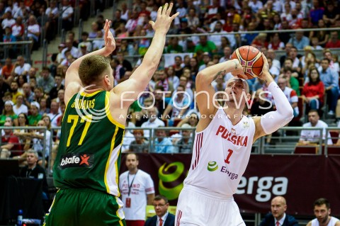  28.06.2018 GDANSK SOPOT<br />
KOSZYKOWKA - KWALIFIKACJE DO MISTRZOSTW SWIATA 2019<br />
BASKETBALL - WORLD CHAMPIONSHIPS 2019 QUALIFICATION ROUND<br />
POLSKA - LITWA<br />
(poland - lithuania)<br />
N/Z MACIEJ LAMPE<br />
 