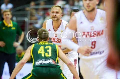  28.06.2018 GDANSK SOPOT<br />
KOSZYKOWKA - KWALIFIKACJE DO MISTRZOSTW SWIATA 2019<br />
BASKETBALL - WORLD CHAMPIONSHIPS 2019 QUALIFICATION ROUND<br />
POLSKA - LITWA<br />
(poland - lithuania)<br />
N/Z LUKASZ KOSZAREK<br />
 