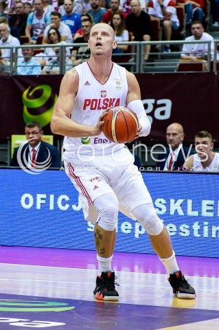  28.06.2018 GDANSK SOPOT<br />
KOSZYKOWKA - KWALIFIKACJE DO MISTRZOSTW SWIATA 2019<br />
BASKETBALL - WORLD CHAMPIONSHIPS 2019 QUALIFICATION ROUND<br />
POLSKA - LITWA<br />
(poland - lithuania)<br />
N/Z MACIEJ LAMPE SYLWETKA<br />
 