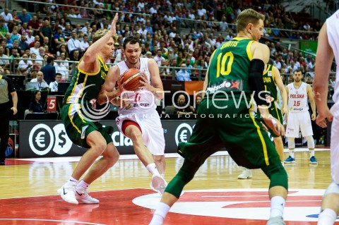  28.06.2018 GDANSK SOPOT<br />
KOSZYKOWKA - KWALIFIKACJE DO MISTRZOSTW SWIATA 2019<br />
BASKETBALL - WORLD CHAMPIONSHIPS 2019 QUALIFICATION ROUND<br />
POLSKA - LITWA<br />
(poland - lithuania)<br />
N/Z AARON CEL<br />
 