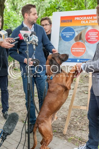  01.07.2018 WARSZAWA<br />WARSZAWA DLA ZWIERZAT KONFERENCJA PATRYKA JAKIEGO W ZWIAZKU ZE SWIATOWYM DNIEM PSA<br />N/Z PATRYK JAKI<br /> 