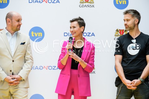  02.07.2018 GDANSK<br />SPOTKANIE PRASOWE Z AKTORAMI SERIALU DIAGNOZA TVN<br />N/Z ADAM WORONOWICZ DANUTA STENKA MACIEJ ZAKOSCIELNY<br /> 