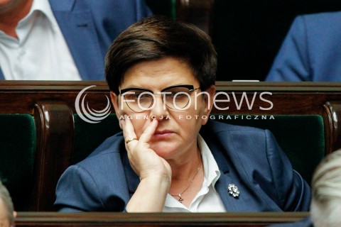  03.07.2018 WARSZAWA SEJM <br />POSIEDZENIE SEJMU <br />N/Z BEATA SZYDLO<br /> 