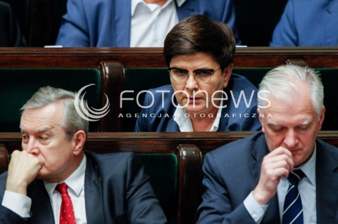  03.07.2018 WARSZAWA SEJM <br />POSIEDZENIE SEJMU <br />N/Z BEATA SZYDLO PIOTR GLINSKI JAROSLAW GOWIN<br /> 