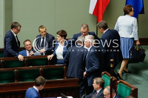  03.07.2018 WARSZAWA SEJM <br />POSIEDZENIE SEJMU <br />N/Z BEATA SZYDLO ZBIGNIEW ZIOBRO JAROSLAW GOWIN<br /> 
