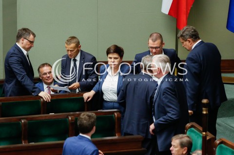  03.07.2018 WARSZAWA SEJM <br />POSIEDZENIE SEJMU <br />N/Z BEATA SZYDLO ZBIGNIEW ZIOBRO JAROSLAW GOWIN<br /> 