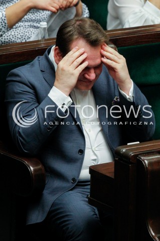  03.07.2018 WARSZAWA SEJM <br />POSIEDZENIE SEJMU <br />N/Z DOMINIK TARCZYNSKI EMOCJE<br /> 
