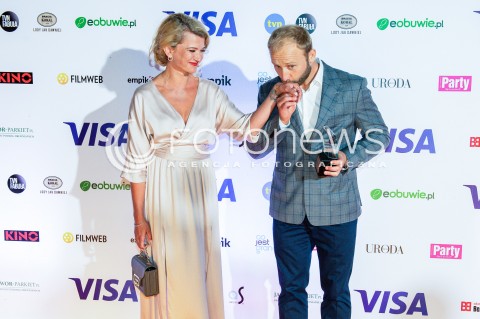  05.07.2018<br />GALA WRECZENIA DIAMENTOWEGO KLAPSA FILMOWEGO W SOPOCIE<br />N/Z JUSTYNA JEGER NAGLOWSKA BORYS SZYC POCALUNEK W DLON<br /> 