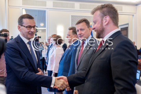  17.07.2018 WARSZAWA<br />POSIEDZENIE RADY MINISTROW<br />N/Z PREMIER MATEUSZ MORAWIECKI MARIUSZ BLASZCZAK LUKASZ SZUMOWSKI<br /> 