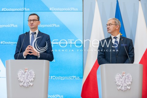  17.07.2018 WARSZAWA<br />KONFERENCJA DOSTEPNOSC PLUS<br />N/Z PREMIER MATEUSZ MORAWIECKI JERZY KWIECINSKI<br /> 