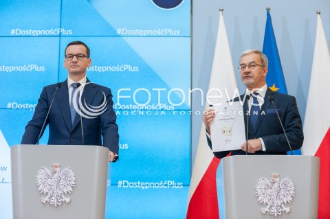  17.07.2018 WARSZAWA<br />KONFERENCJA DOSTEPNOSC PLUS<br />N/Z PREMIER MATEUSZ MORAWIECKI JERZY KWIECINSKI<br /> 