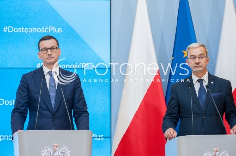  17.07.2018 WARSZAWA<br />KONFERENCJA DOSTEPNOSC PLUS<br />N/Z PREMIER MATEUSZ MORAWIECKI JERZY KWIECINSKI<br /> 