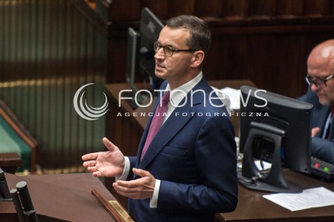  19.07.2018 WARSZAWA SEJM<br />POSIEDZENIE SEJMU<br />N/Z PREMIER MATEUSZ MORAWIECKI<br /> 