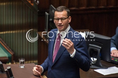  19.07.2018 WARSZAWA SEJM<br />POSIEDZENIE SEJMU<br />N/Z PREMIER MATEUSZ MORAWIECKI<br /> 