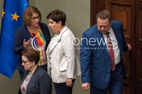  20.07.2018 WARSZAWA SEJM<br />POSIEDZENIE SEJMU<br />N/Z BEATA SZYDLO BEATA MAZUREK ANNA ZALEWSKA JAROSLAW ZIELINSKI<br /> 