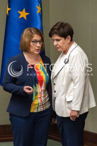  20.07.2018 WARSZAWA SEJM<br />POSIEDZENIE SEJMU<br />N/Z BEATA SZYDLO BEATA MAZUREK<br /> 