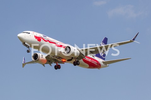  21.07.2018 LOTNISKO RZESZOW JASIONKA <br />SAMOLOT BOEING 737 MAX POLSKIE LINIE LOTNICZE PLL LOT W OKOLICZNOSCIOWYM BIALO - CZERWONYM MALOWANIU NA 100-LECIE ODZYSKANIA PRZEZ POLSKE NIEPODLEGLOSCI <br />N/Z SAMOLOT BOEING 737 - 8 MAX NIEPODLEGLOSCIOWY REJESTRACJA SP-LVD<br /> 