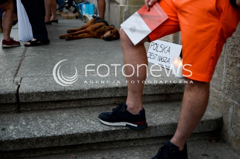  24.07.2018 GDANSK<br />DEMONSTRACJA KOD POD SADEM OKREGOWYM W GDANSKU<br />N/Z TRANSPARENT POLSKA JEST NASZA PODPISANO SWIRY<br /> 