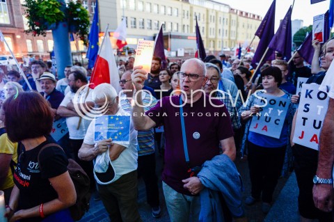  24.07.2018 GDANSK<br />DEMONSTRACJA KOD POD SADEM OKREGOWYM W GDANSKU<br />N/Z MANIFESTUJACY<br /> 