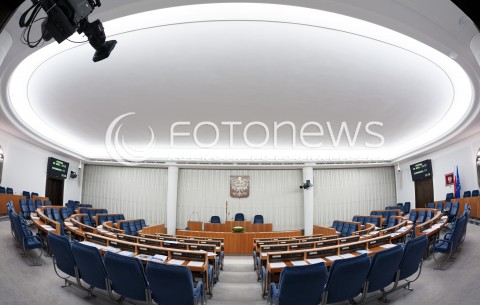  27.07.2018 WARSZAWA SENAT<br />POSIEDZENIE SENATU<br />N/Z SALA PLENARNA WIDOK NA WPROST VIEW<br /> 