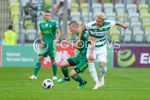  27.07.2018 GDANSK<br />
PILKA NOZNA - EKSTRAKLASA SEZON 2018/2019<br />
MECZ LECHIA GDANSK -  SLASK WROCLAW<br />
N/Z MACIEJ PALASZEWSKI DANIEL LUKASIK<br />
 