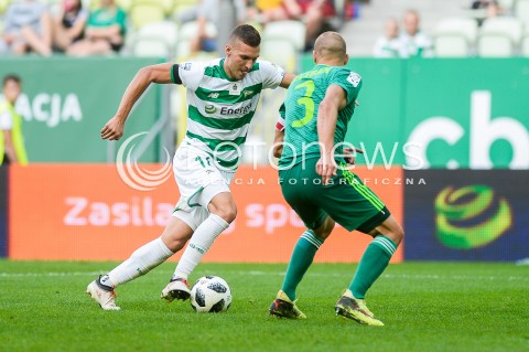  27.07.2018 GDANSK<br />
PILKA NOZNA - EKSTRAKLASA SEZON 2018/2019<br />
MECZ LECHIA GDANSK -  SLASK WROCLAW<br />
N/Z LUKAS HARASLIN PIOTR CELEBAN<br />
 