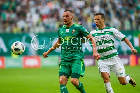  27.07.2018 GDANSK<br />
PILKA NOZNA - EKSTRAKLASA SEZON 2018/2019<br />
MECZ LECHIA GDANSK -  SLASK WROCLAW<br />
N/Z MATEUSZ CHOLEWIAK MICHAL MAK<br />
 