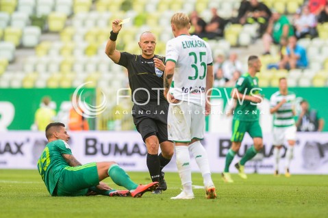  27.07.2018 GDANSK<br />
PILKA NOZNA - EKSTRAKLASA SEZON 2018/2019<br />
MECZ LECHIA GDANSK -  SLASK WROCLAW<br />
N/Z SZYMON MARCINIAK ZOLTA KARTKA DANIEL LUKASIK<br />
 