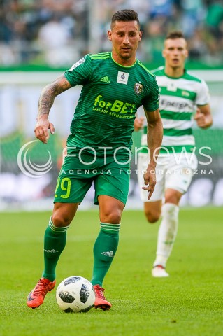  27.07.2018 GDANSK<br />
PILKA NOZNA - EKSTRAKLASA SEZON 2018/2019<br />
MECZ LECHIA GDANSK -  SLASK WROCLAW<br />
N/Z ARKADIUSZ PIECH SYLWETKA<br />
 