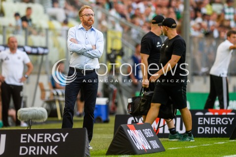  27.07.2018 GDANSK<br />
PILKA NOZNA - EKSTRAKLASA SEZON 2018/2019<br />
MECZ LECHIA GDANSK -  SLASK WROCLAW<br />
N/Z TRENER PIOTR STOKOWIEC SYLWETKA<br />
 